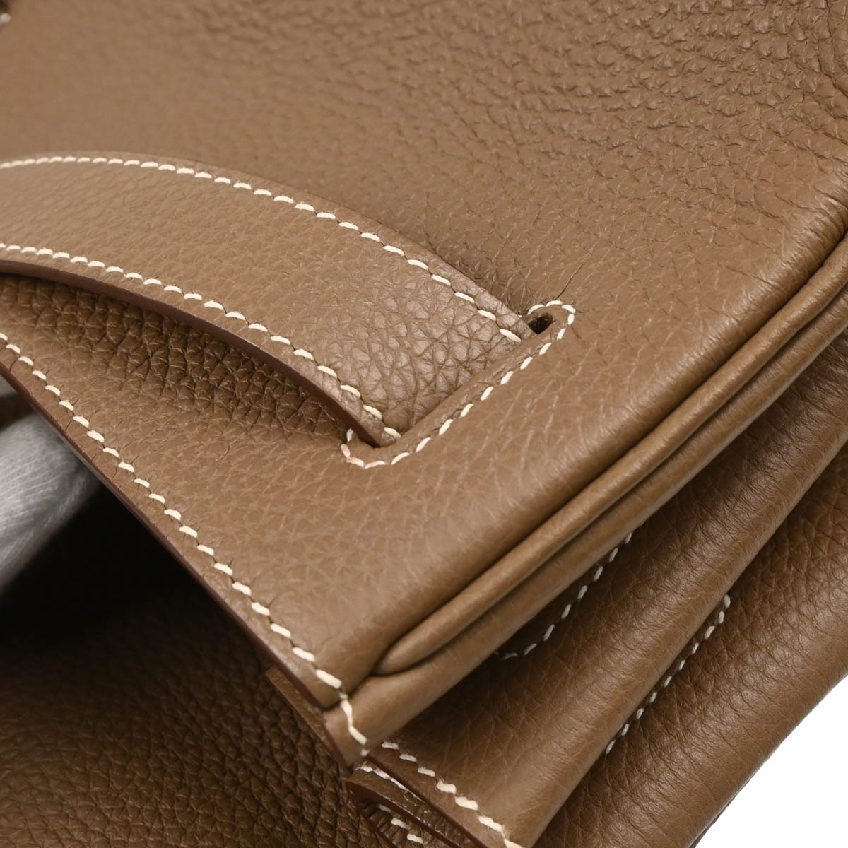 Hermes 2010 Etoupe Gray Togo Shoulder Kelly Handbag