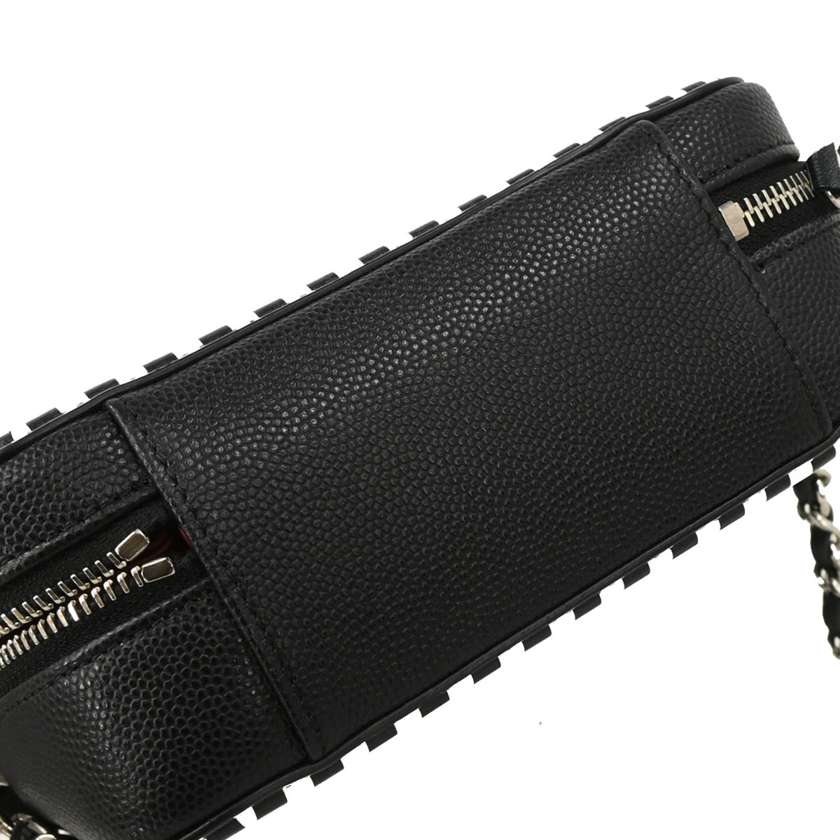 Chanel 2019 Black Caviar Filigree Vanity Shoulder Bag