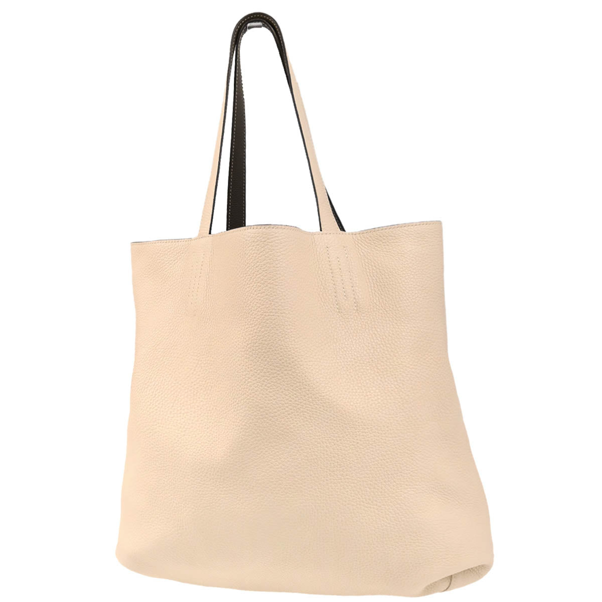 Hermes 2018 Etoupe Clemence Double Sens 36 Reversible Tote Handbag