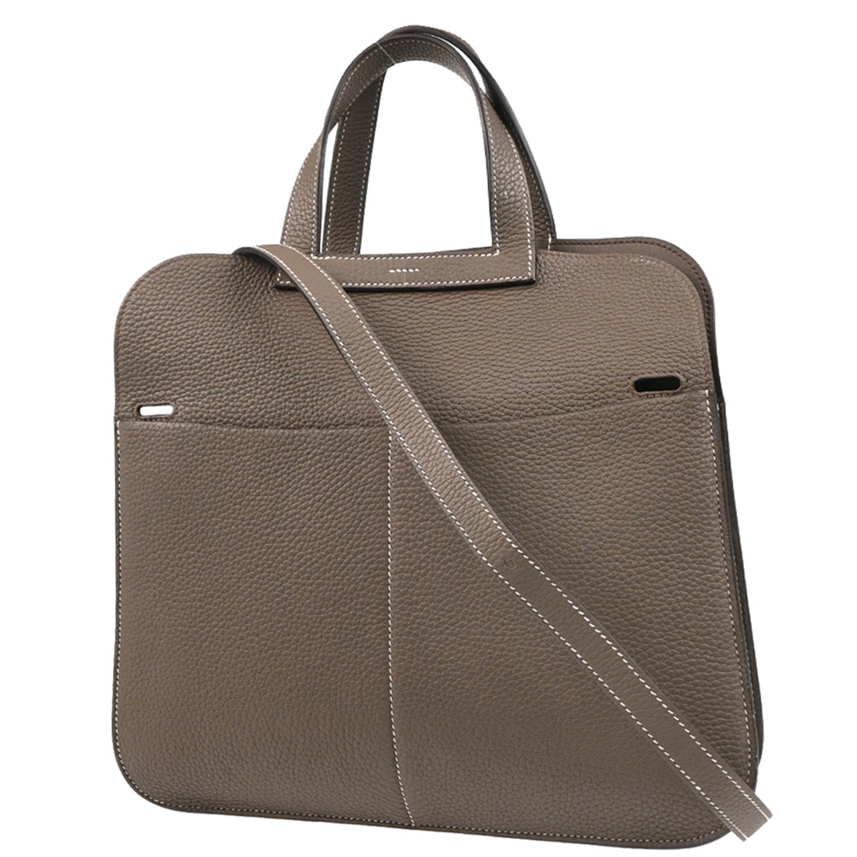 Hermes 2019 Gris Asphalt Taurillon Clemence Halzan 31 Handbag 2way Shoulder