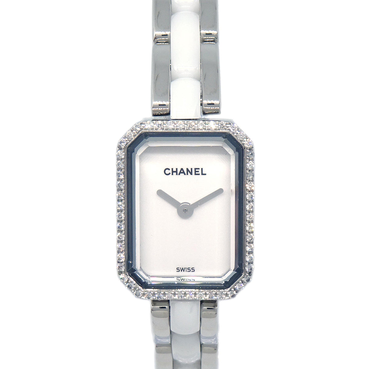 Chanel Premiere H2132 Quartz Watch Ceramic SS Diamond