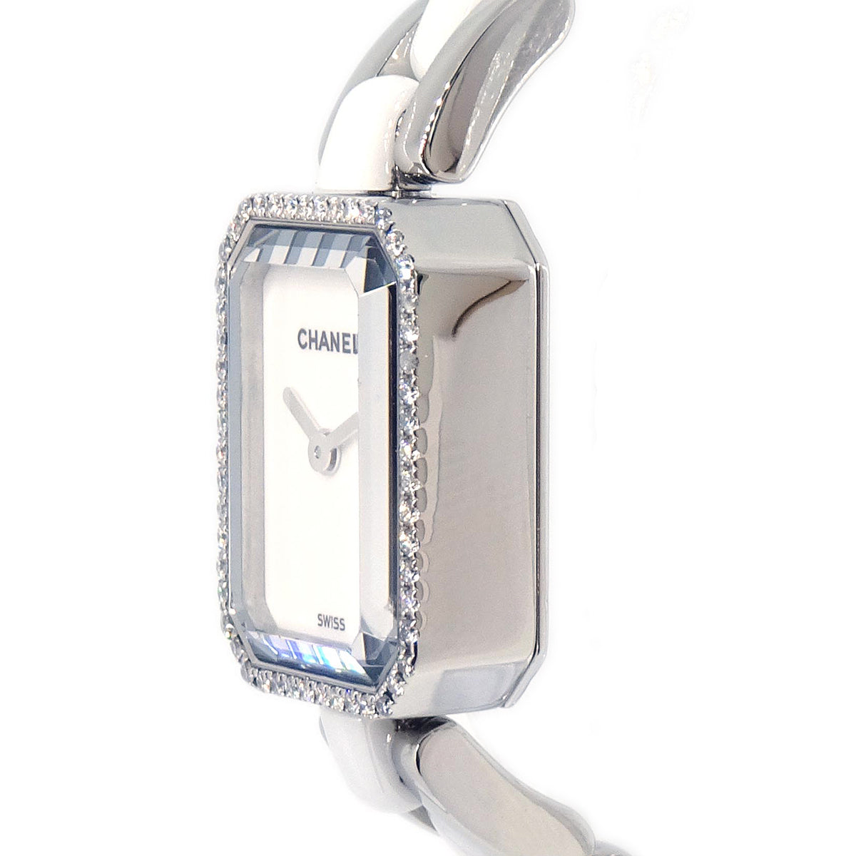 Chanel Premiere H2132 Quartz Watch Ceramic SS Diamond
