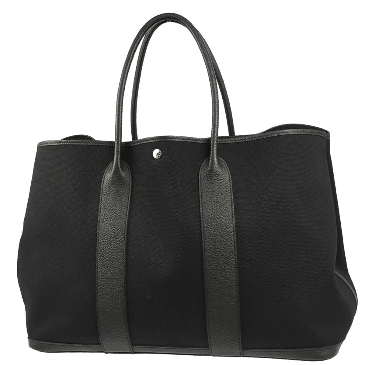 Hermes 2019 Black Toile Officier Garden Party TGM Tote Handbag