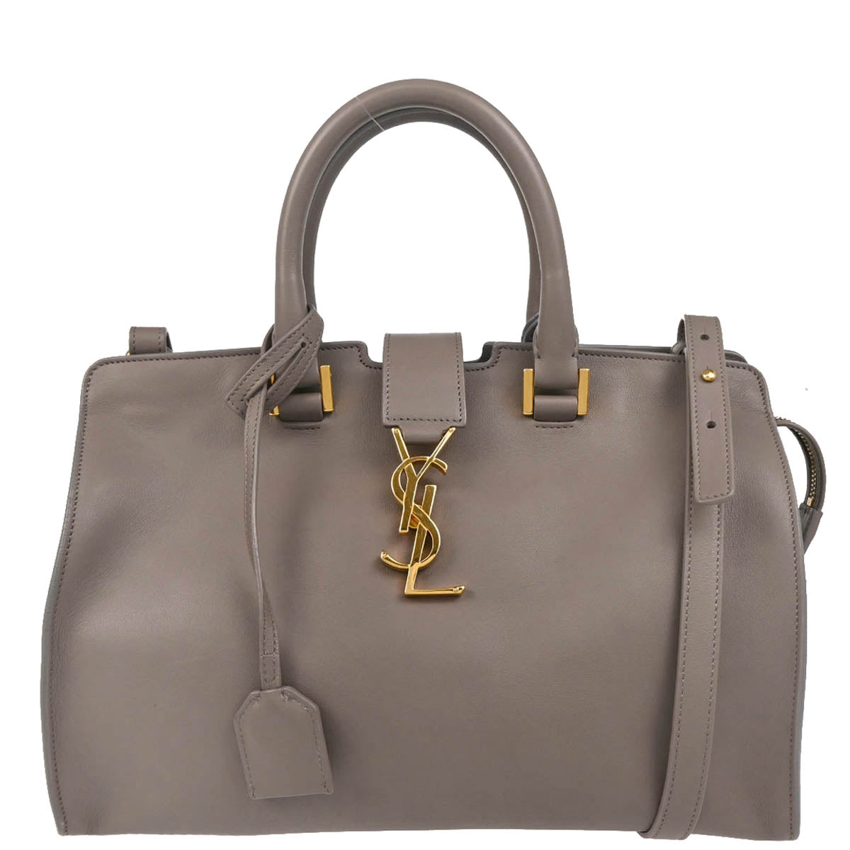 Saint Laurent Gray Leather Baby Cabas 2way Shoulder Handbag
