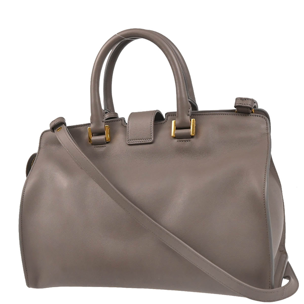 Saint Laurent Gray Leather Baby Cabas 2way Shoulder Handbag