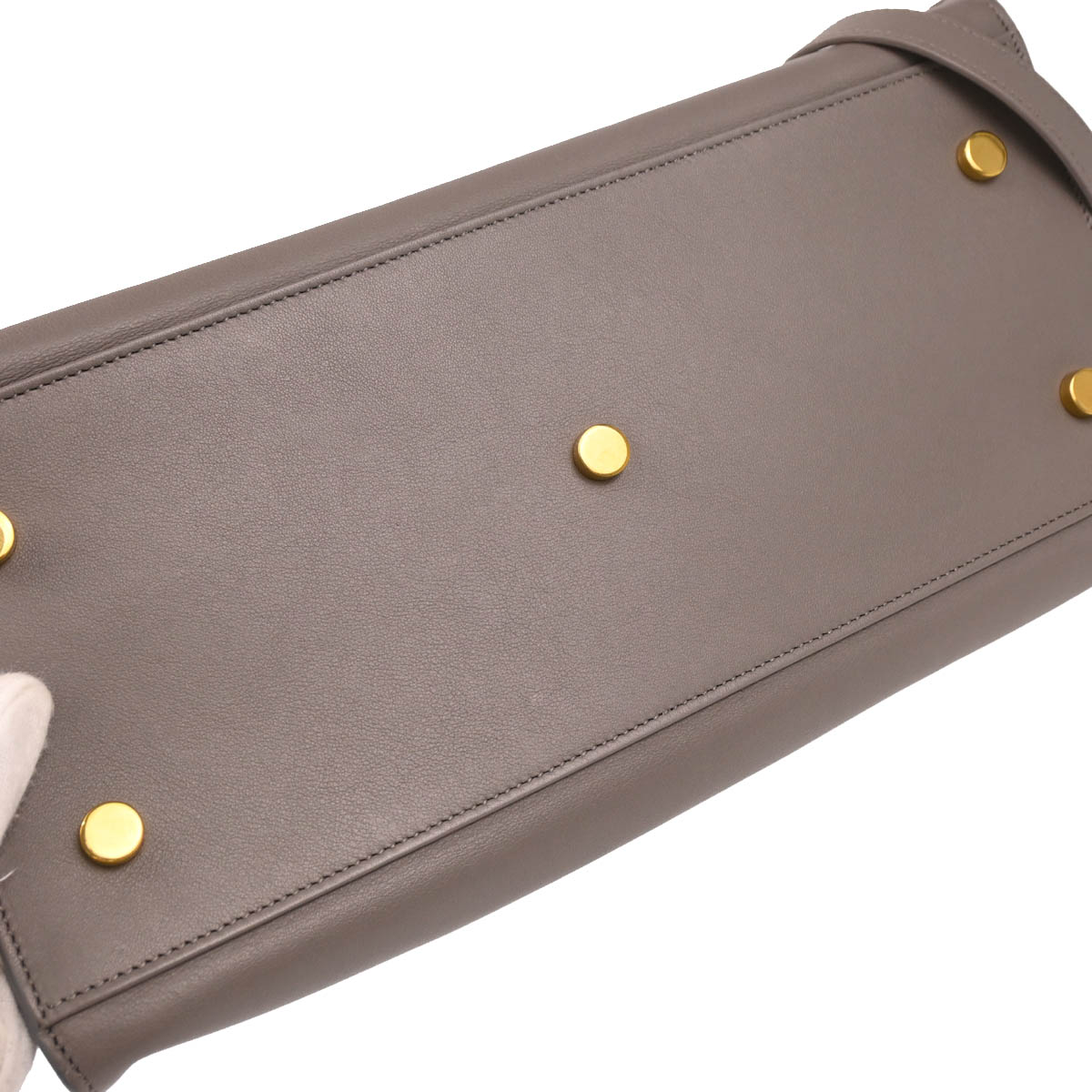 Saint Laurent Gray Leather Baby Cabas 2way Shoulder Handbag