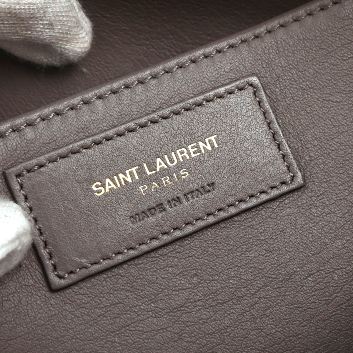 Saint Laurent Gray Leather Baby Cabas 2way Shoulder Handbag