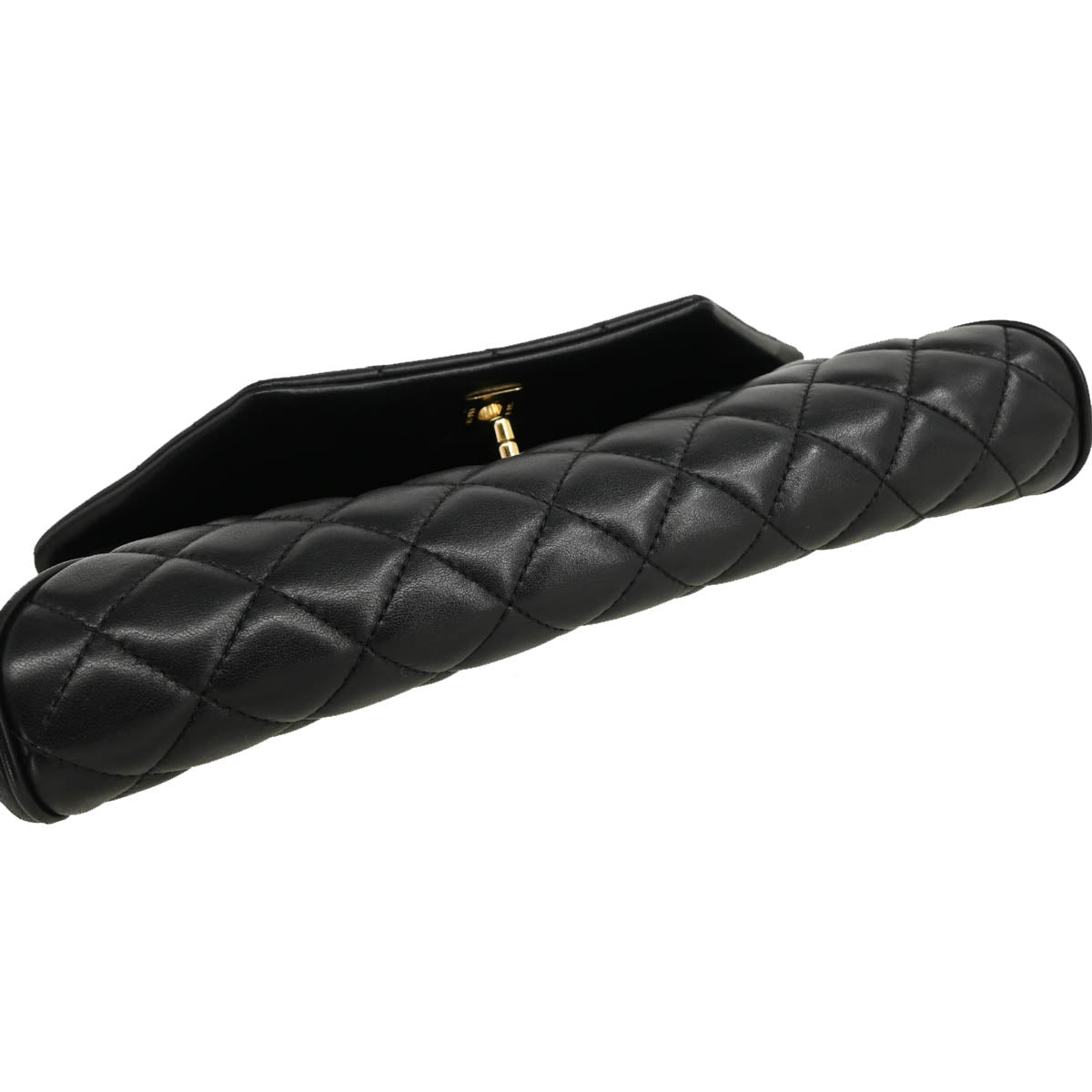Chanel 2018 Black Lambskin Pouch Clutch Bag