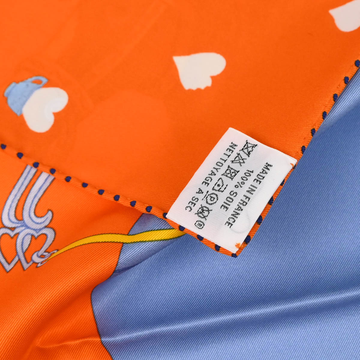 Hermes Scarf Carre 65 Tea Time Orange Small Good