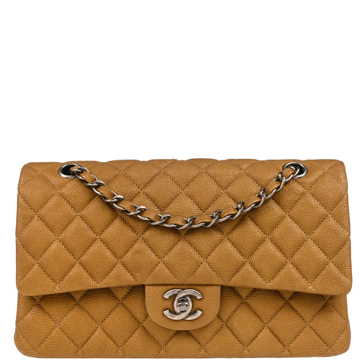 Chanel 2012-2013 Brown Caviar Medium Classic Double Flap Shoulder Bag