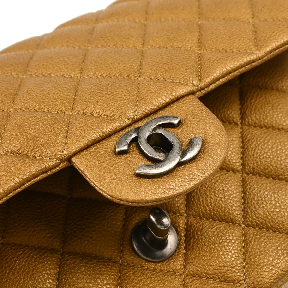 Chanel 2012-2013 Brown Caviar Medium Classic Double Flap Shoulder Bag
