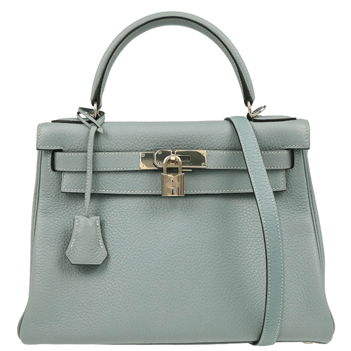 Hermes 2012 Ciel Taurillon Clemence Kelly 28 Retourne 2way Shoulder Handbag