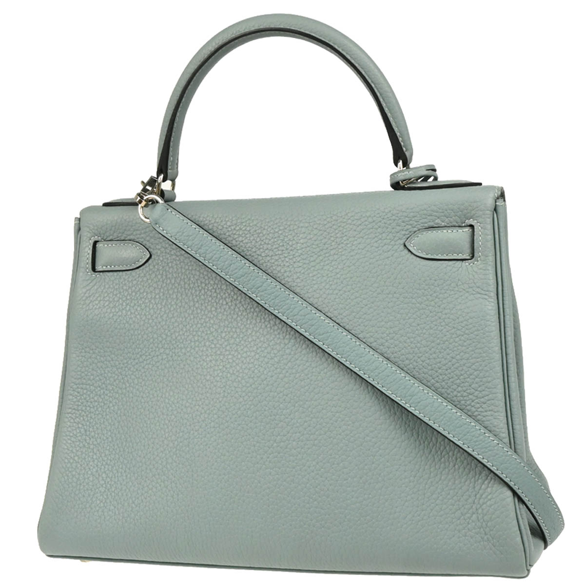 Hermes 2012 Ciel Taurillon Clemence Kelly 28 Retourne 2way Shoulder Handbag