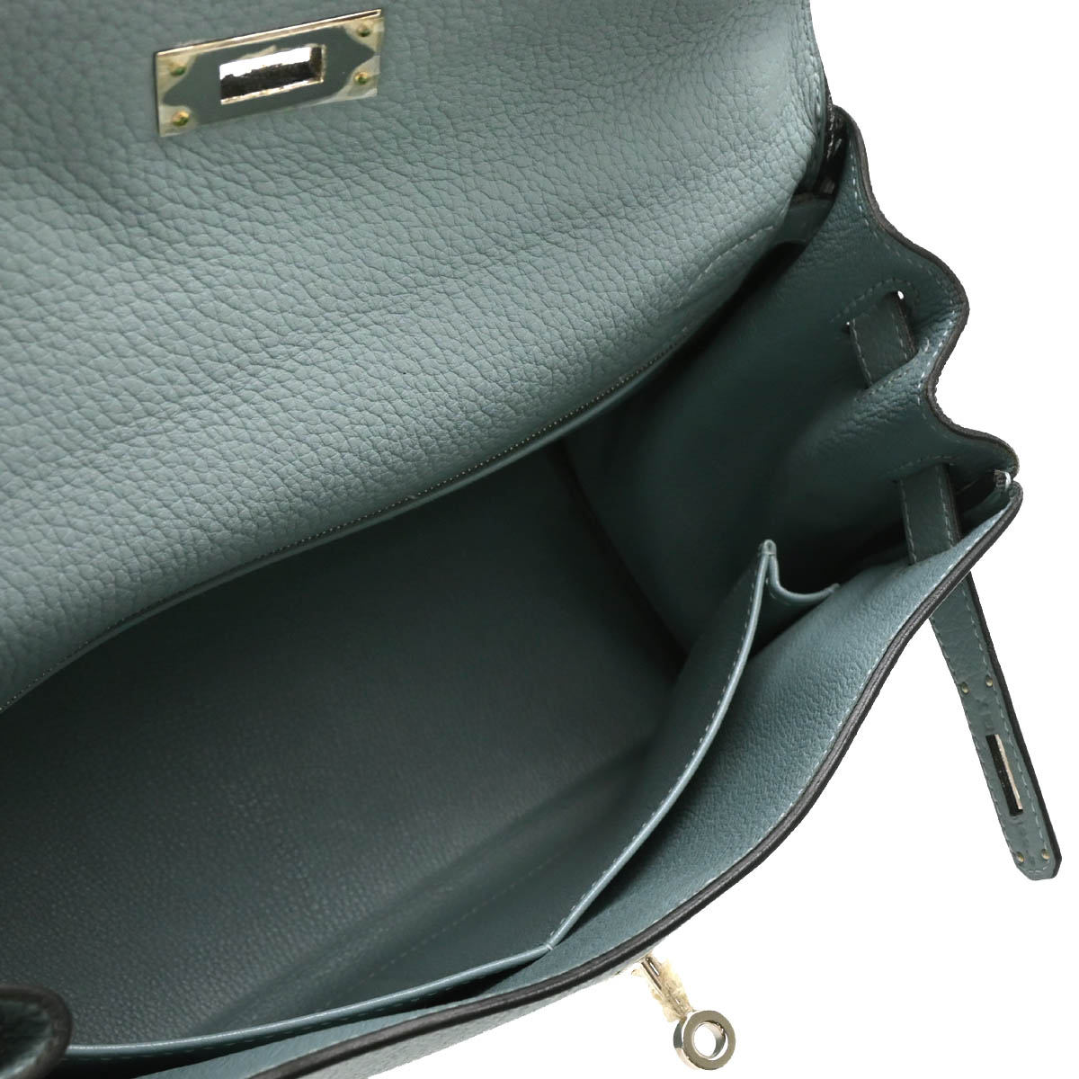 Hermes 2012 Ciel Taurillon Clemence Kelly 28 Retourne 2way Shoulder Handbag