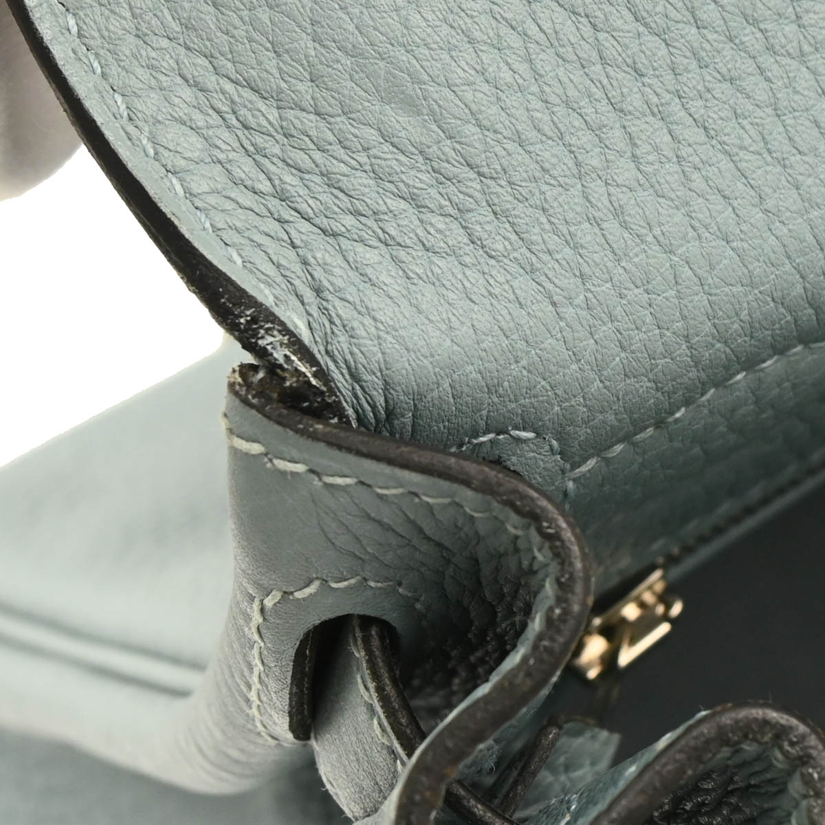 Hermes 2012 Ciel Taurillon Clemence Kelly 28 Retourne 2way Shoulder Handbag