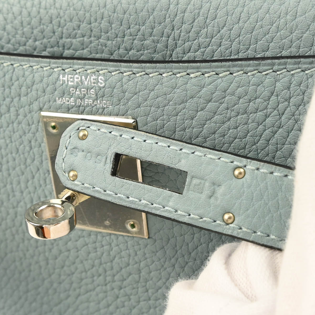 Hermes 2012 Ciel Taurillon Clemence Kelly 28 Retourne 2way Shoulder Handbag