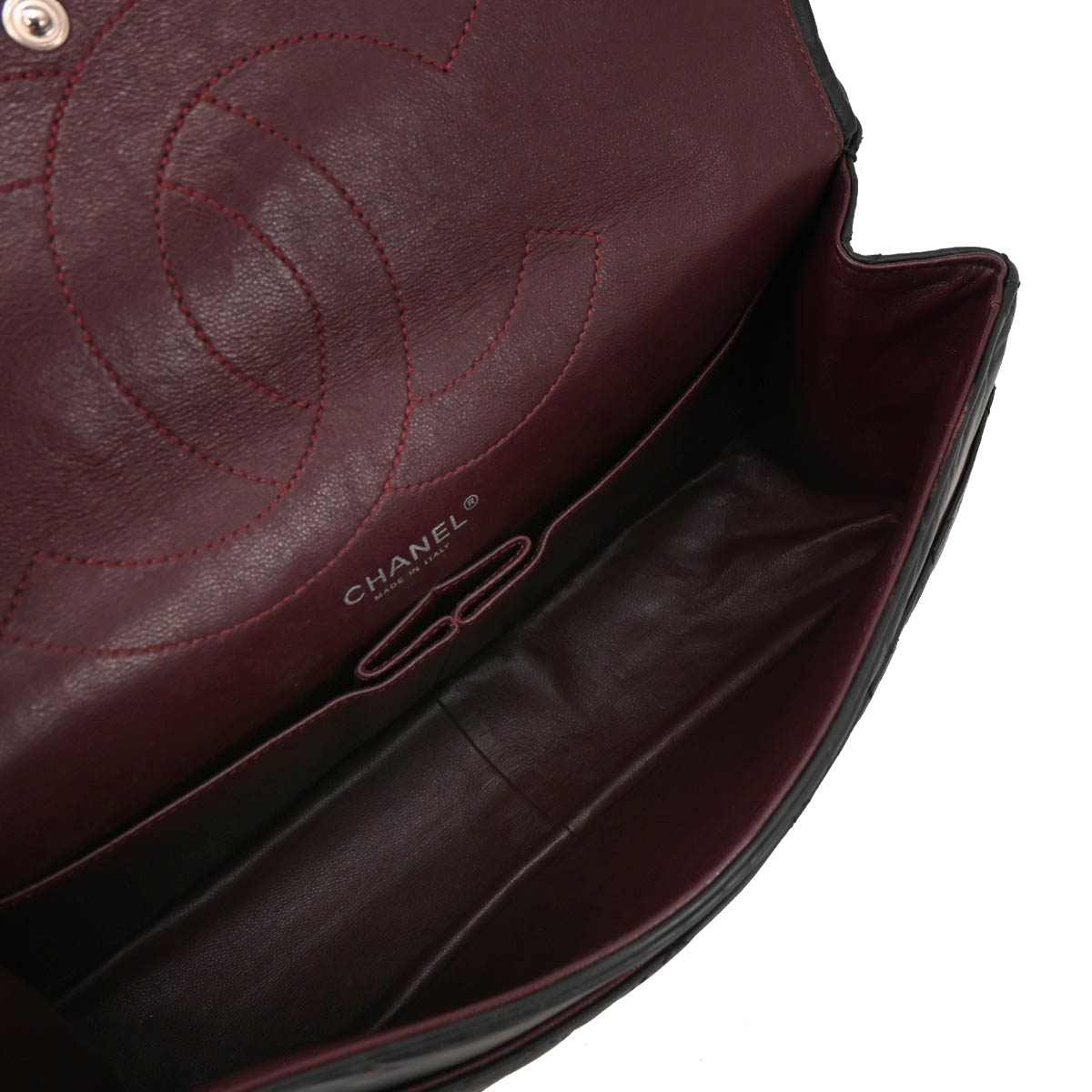 Chanel 2009-2010 Black Calfskin 2.55 Jumbo Classic Double Flap Shoulder Bag