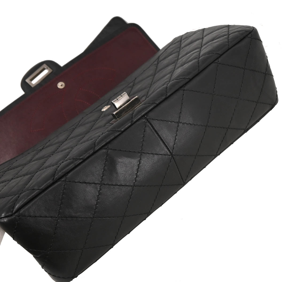 Chanel 2009-2010 Black Calfskin 2.55 Jumbo Classic Double Flap Shoulder Bag