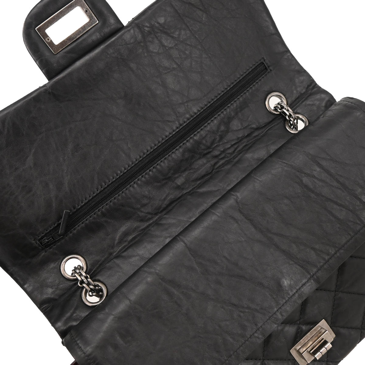 Chanel 2009-2010 Black Calfskin 2.55 Jumbo Classic Double Flap Shoulder Bag