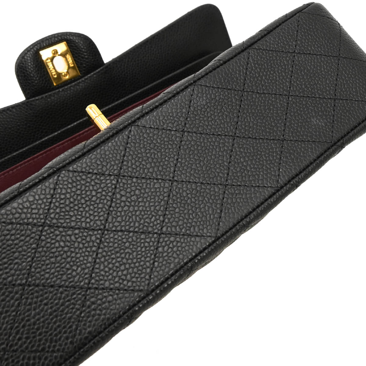 Chanel 2019 Black Caviar Medium Classic Double Flap Shoulder Bag