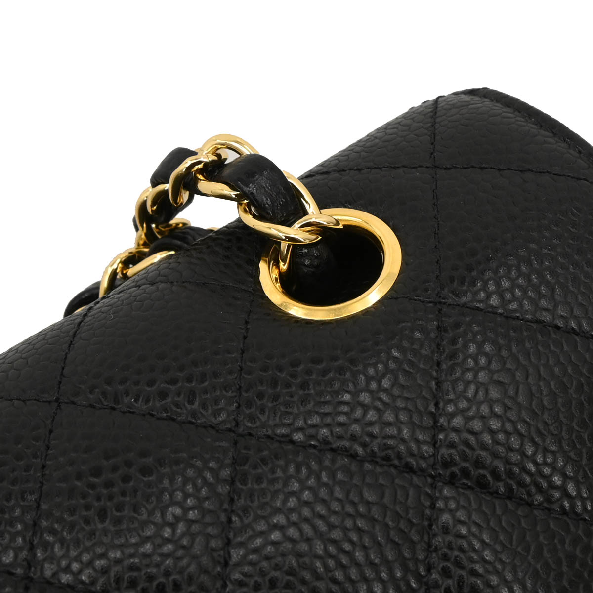 Chanel 2019 Black Caviar Medium Classic Double Flap Shoulder Bag