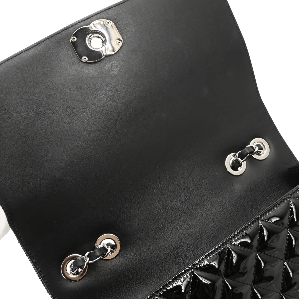 Chanel 2016-2017 Black Patent Leather Shoulder Bag