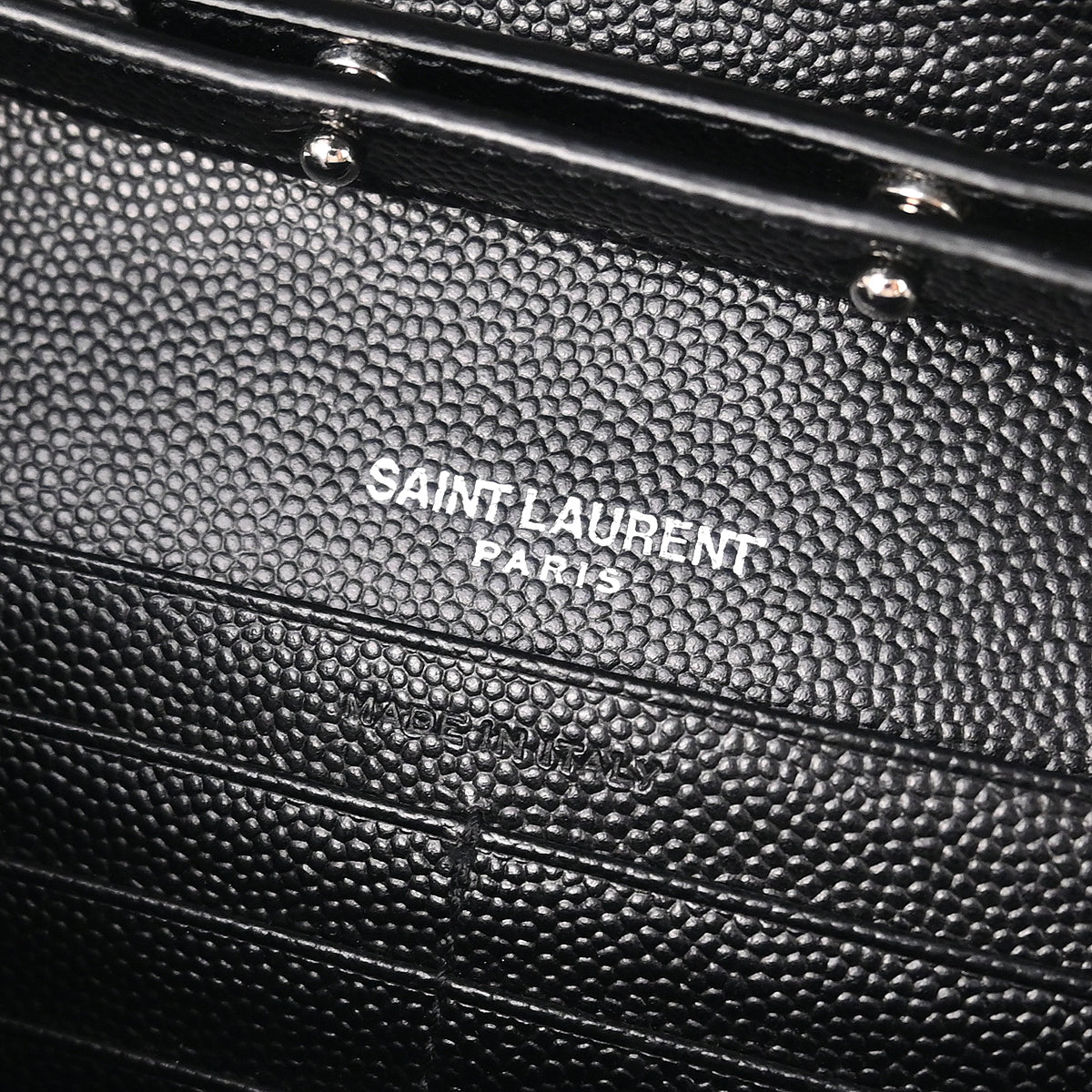 Saint Laurent 2018 Black Cassandre WOC Shoulder Wallet Bag