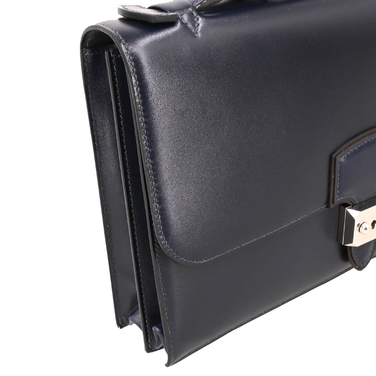Hermes 2012 Blue Minuit Box Calf Illico Elan 32 Handbag
