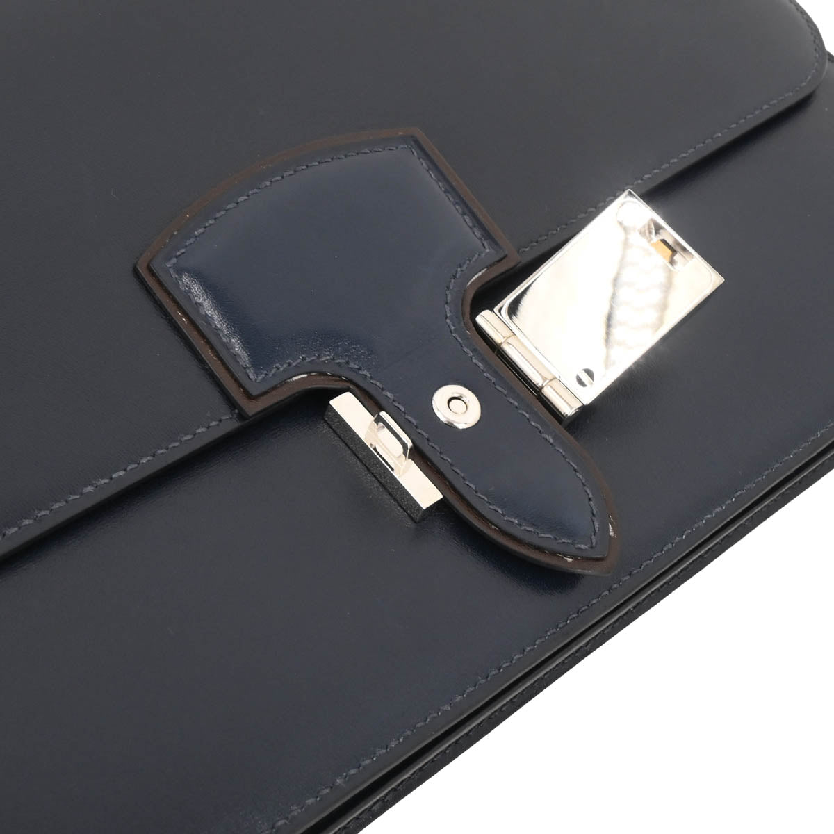 Hermes 2012 Blue Minuit Box Calf Illico Elan 32 Handbag
