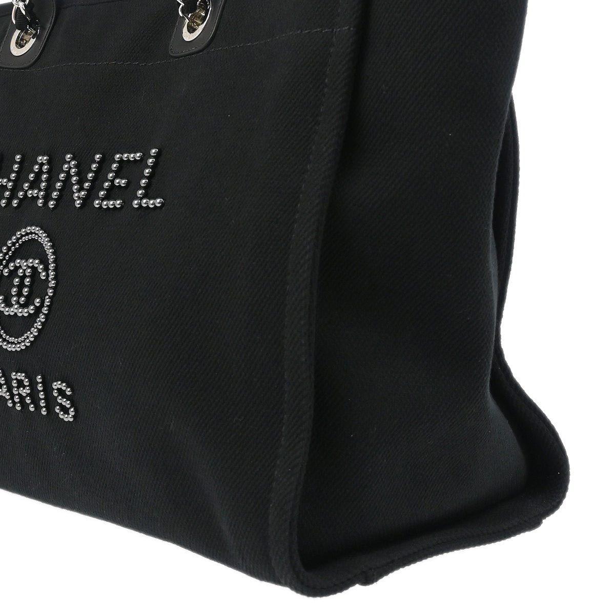 Chanel 2019 Black Canvas Small Deauville Shoulder Tote Bag