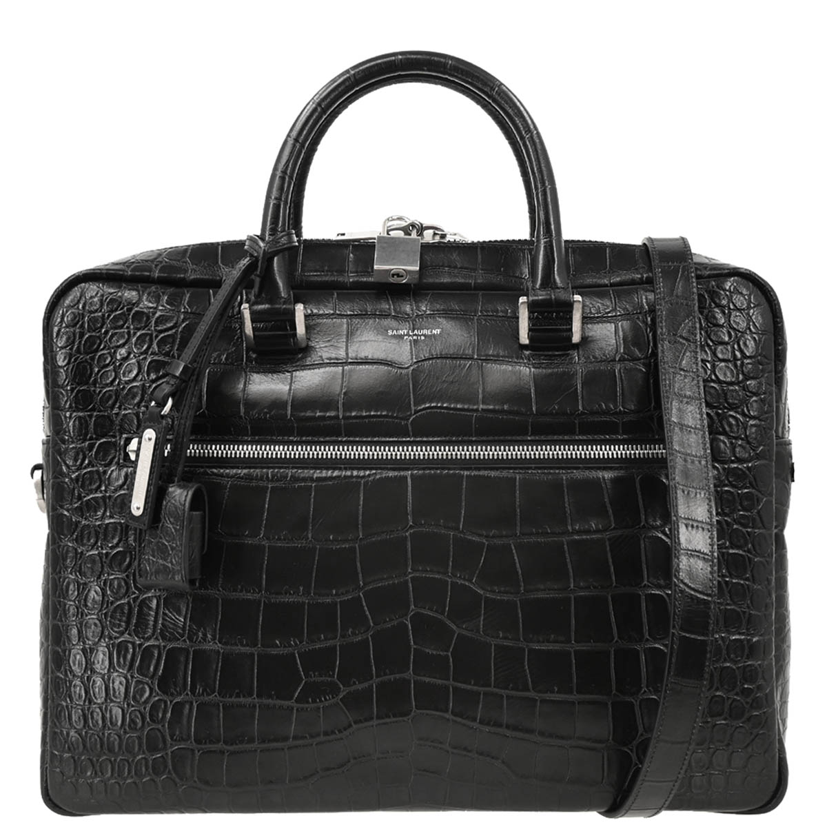 Saint Laurent Black Leather Sac de Jour Briefcase