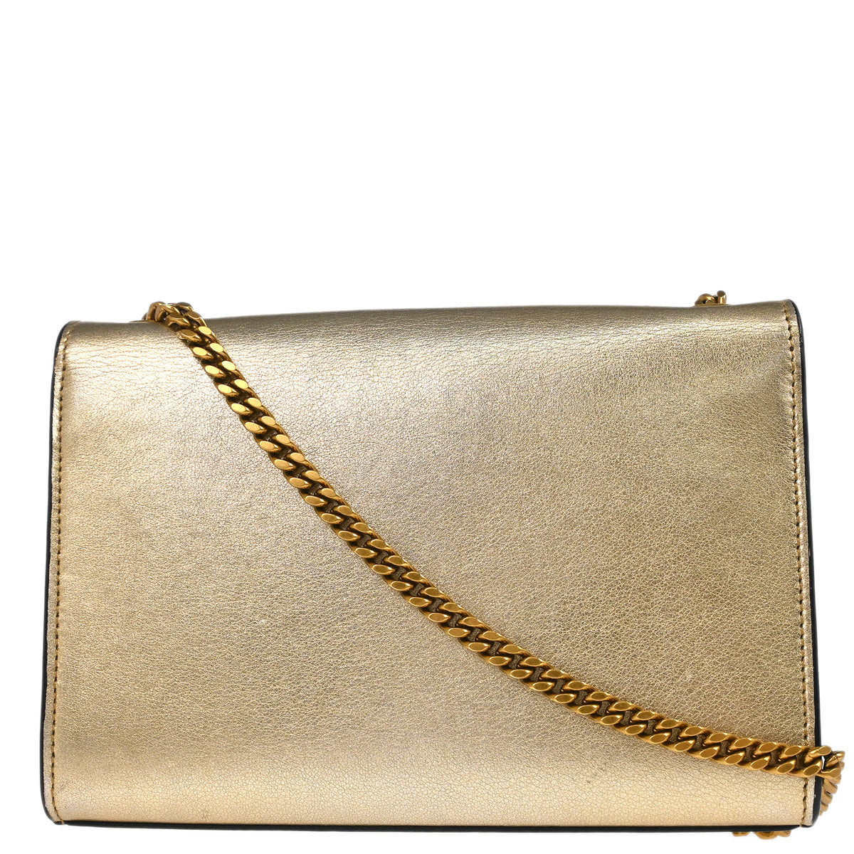 Saint Laurent 2018 Gold Leather Kate WOC Shoulder Wallet Bag