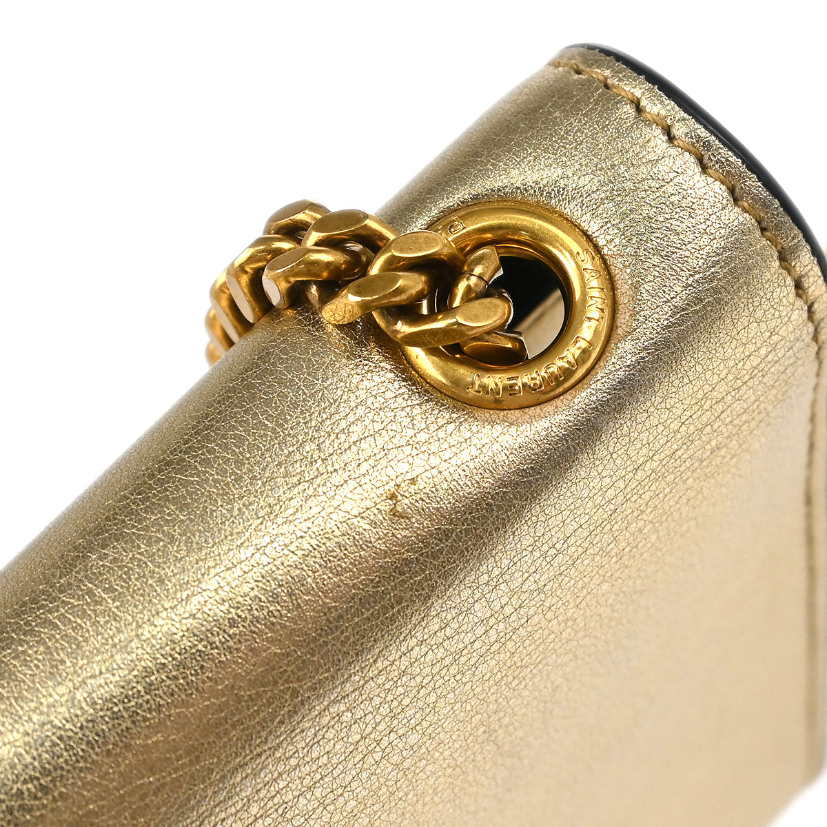 Saint Laurent 2018 Gold Leather Kate WOC Shoulder Wallet Bag