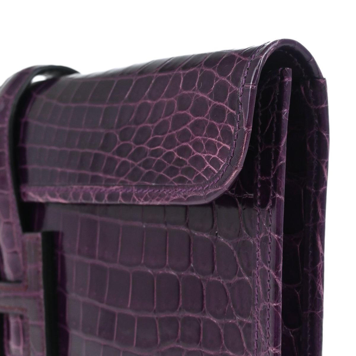 Hermes * 2015 Cassis Niloticus Crocodile Jige Elan 29 Clutch Handbag