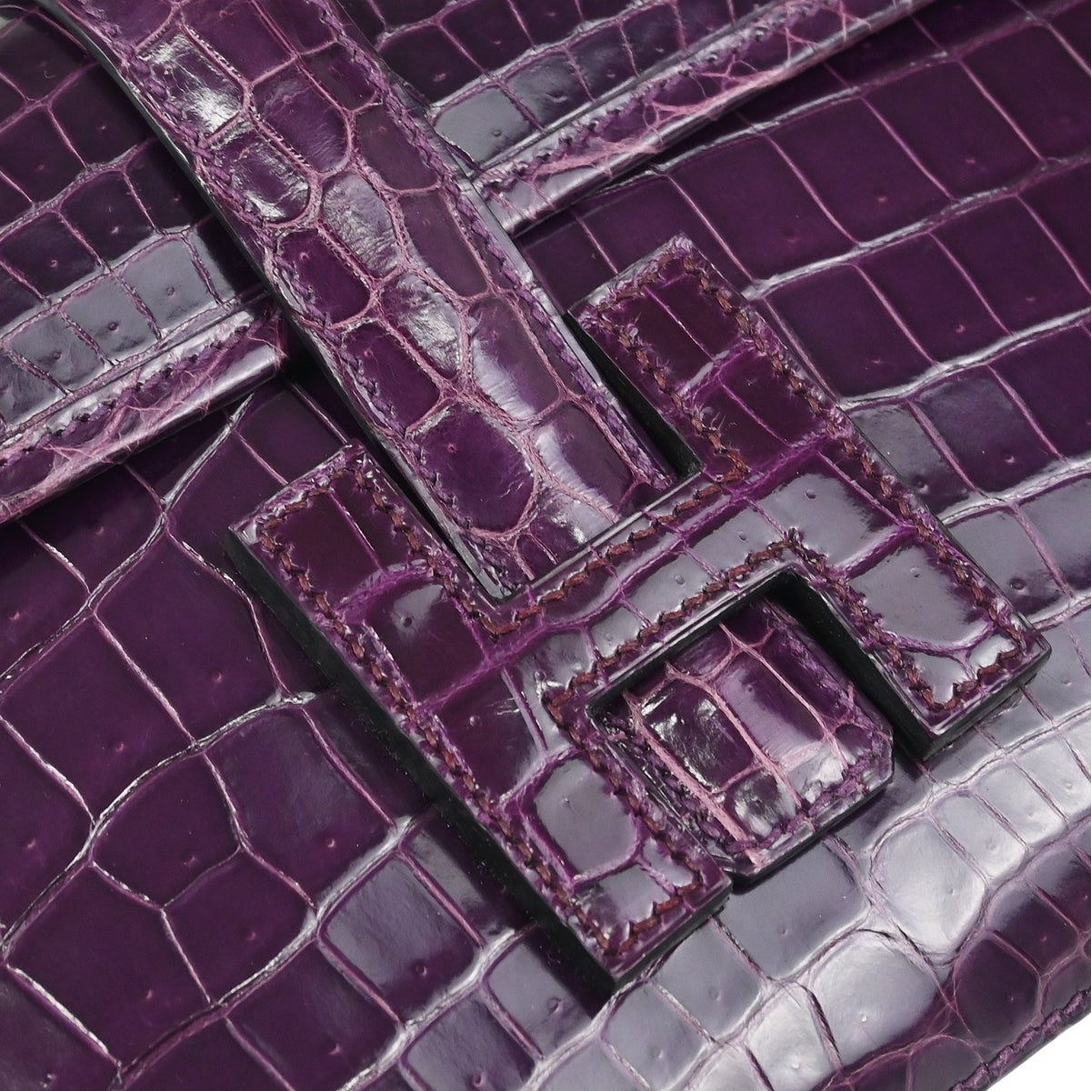 Hermes * 2015 Cassis Niloticus Crocodile Jige Elan 29 Clutch Handbag