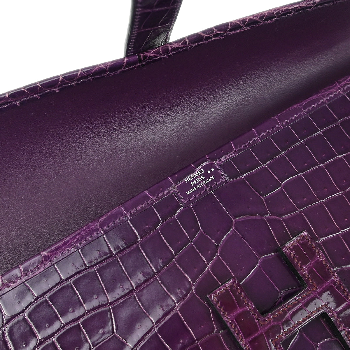 Hermes * 2015 Cassis Niloticus Crocodile Jige Elan 29 Clutch Handbag