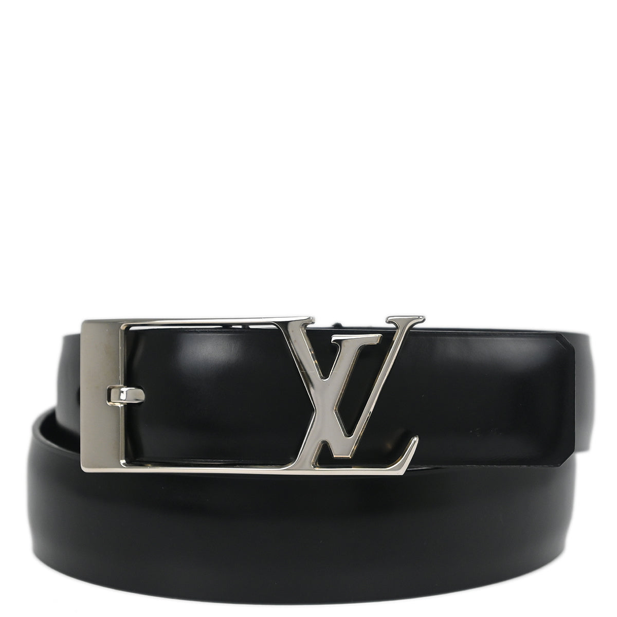 Louis Vuitton 2010 Black Leather Ceinture Belt M9840V #85/34 Small Good