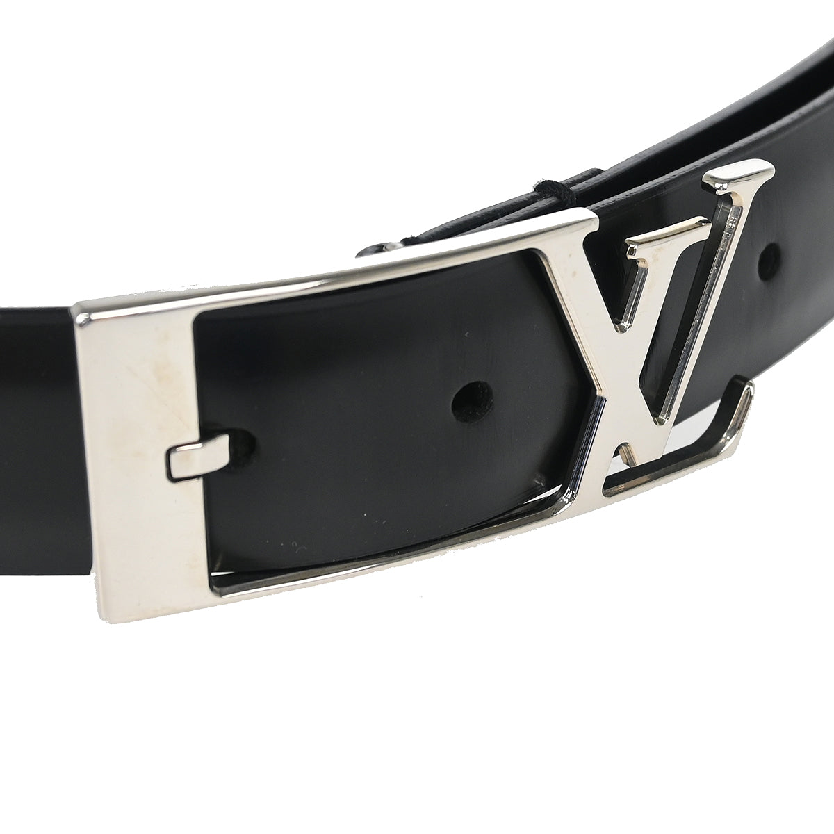 Louis Vuitton 2010 Black Leather Ceinture Belt M9840V #85/34 Small Good