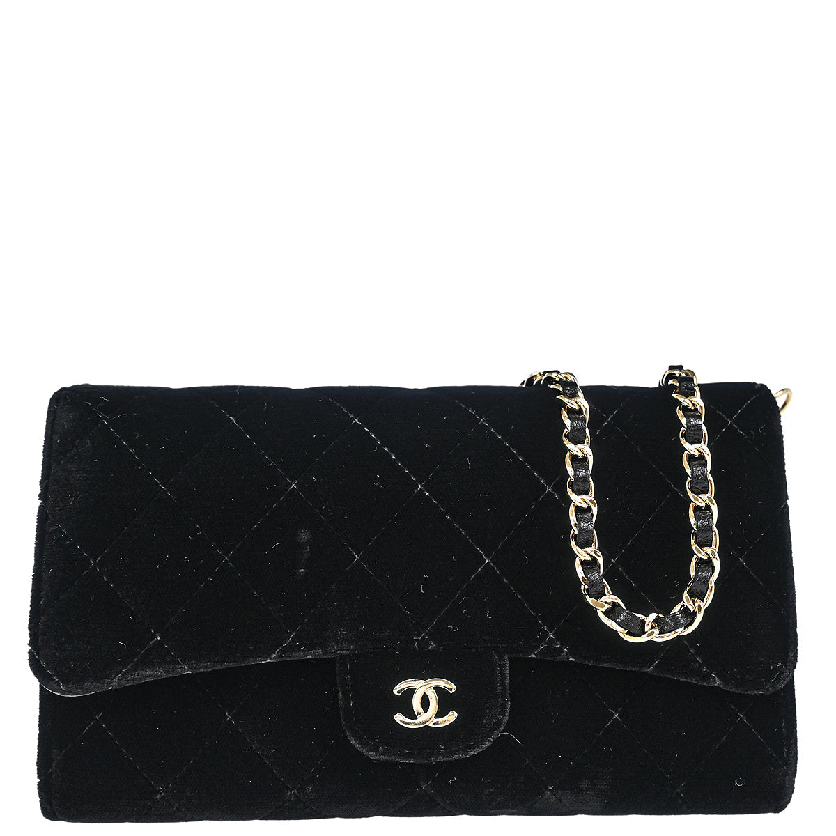Chanel 2015-2016 Black Velvet Chain Handbag