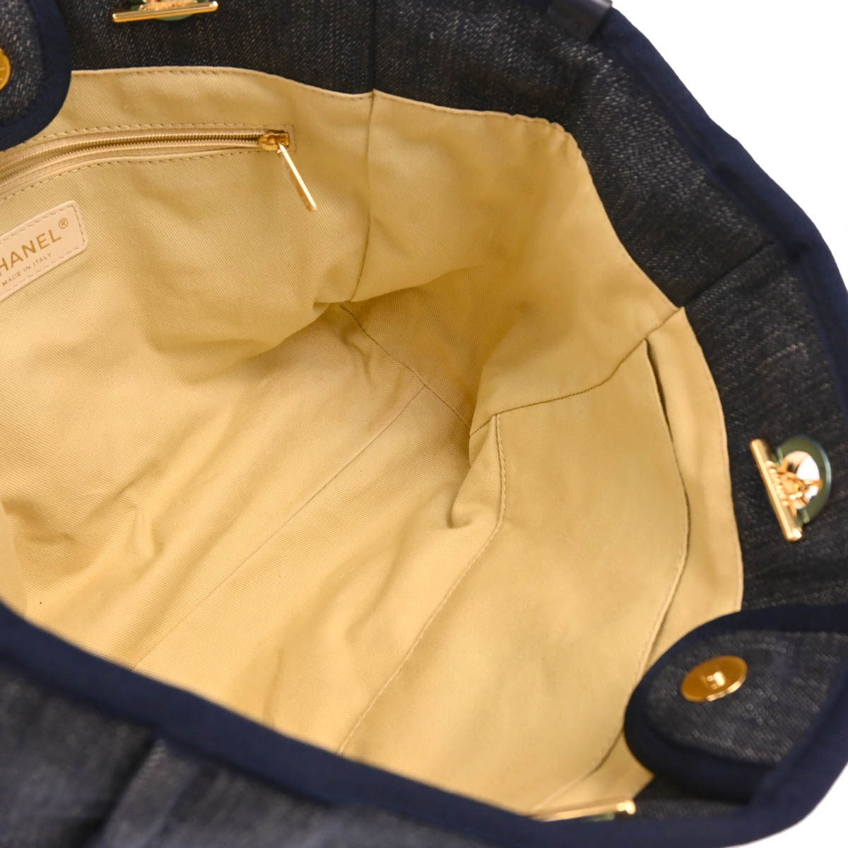 Chanel 2012-2013 Navy Denim Small Deauville Tote Bag