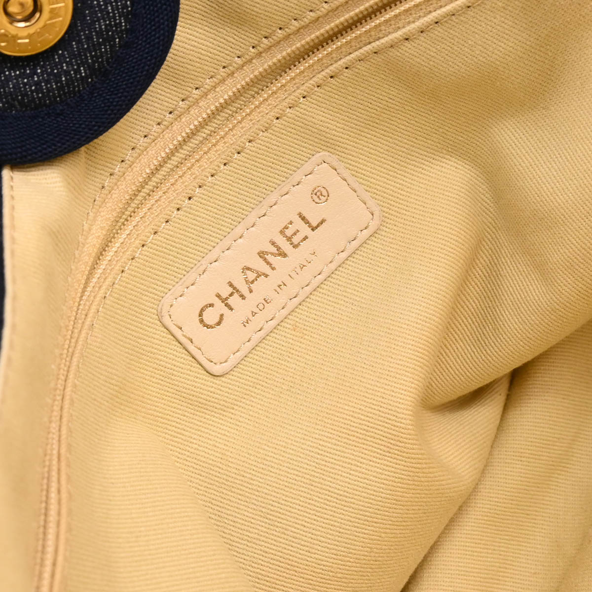 Chanel 2012-2013 Navy Denim Small Deauville Tote Bag