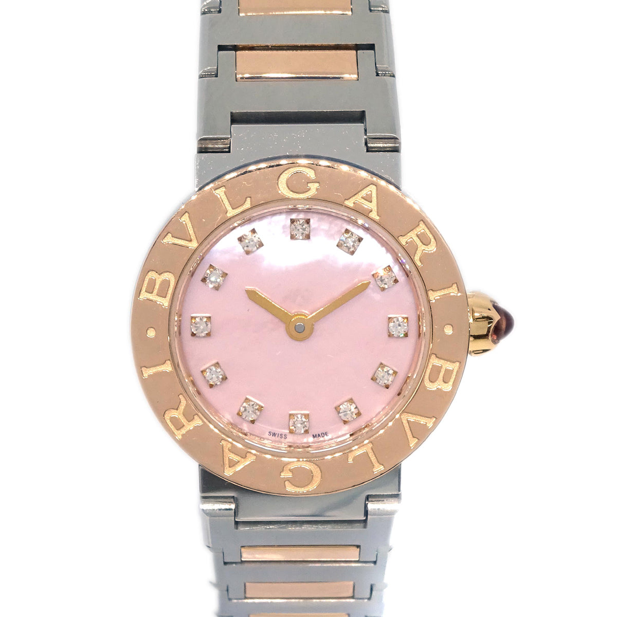 Bvlgari Ref.BB12SG Quartz Watch 18KPG SS Diamond