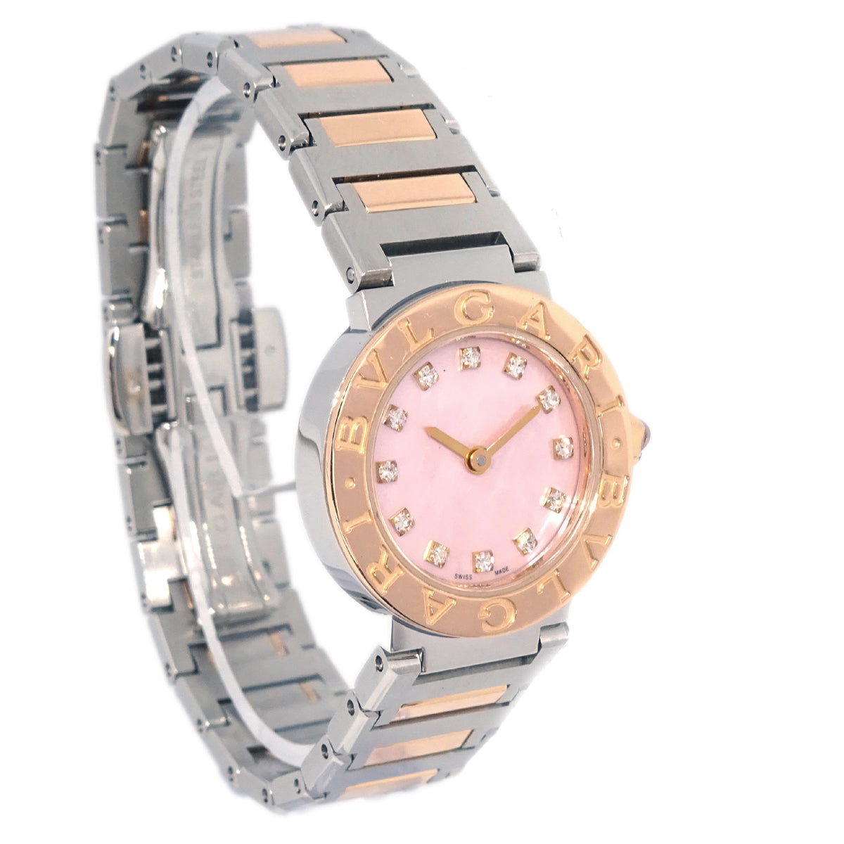 Bvlgari Ref.BB12SG Quartz Watch 18KPG SS Diamond