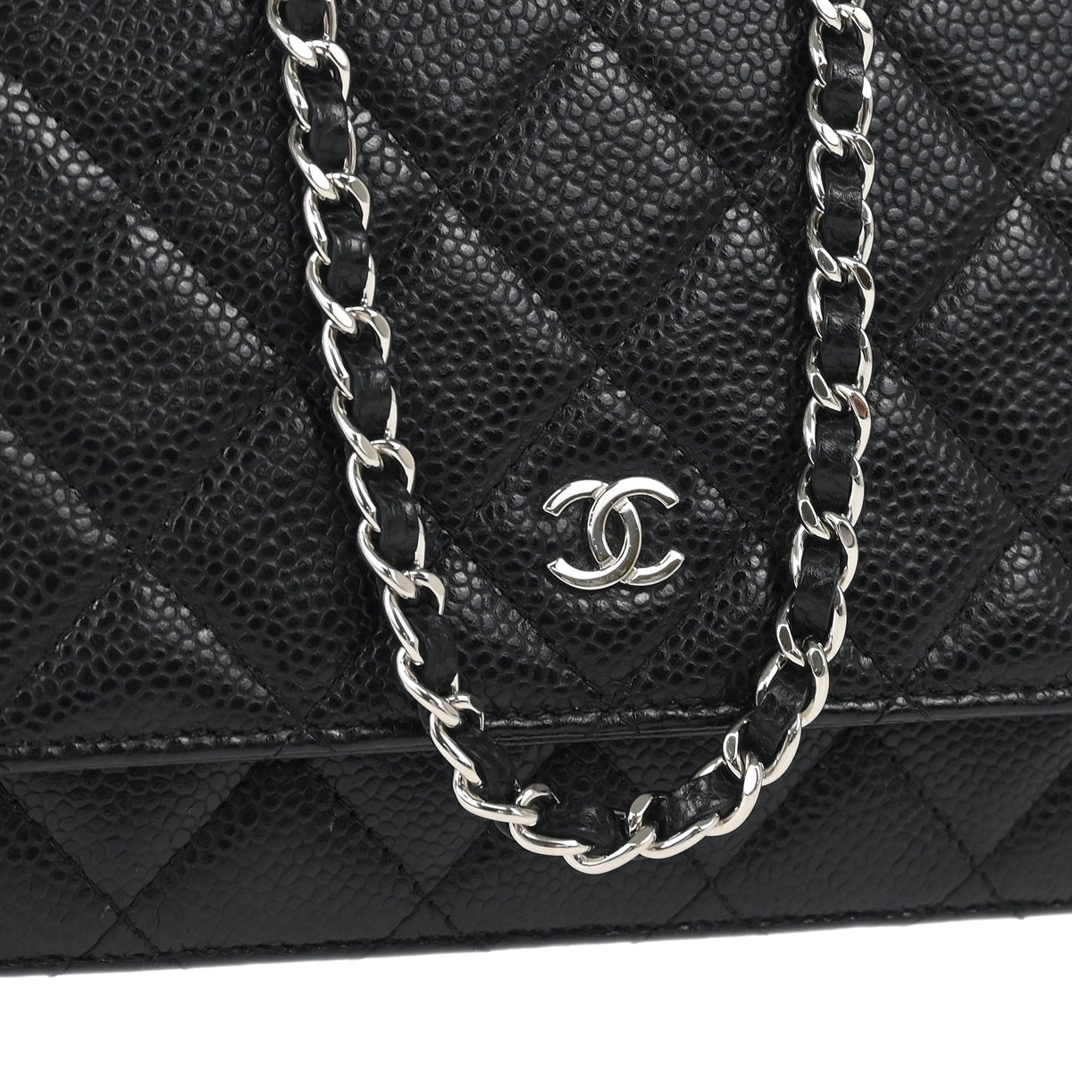 Chanel 2019 Black Caviar Classic WOC Shoulder Wallet Bag