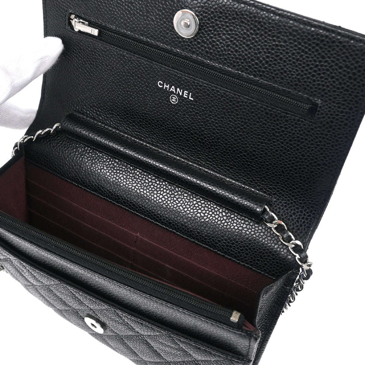 Chanel 2019 Black Caviar Classic WOC Shoulder Wallet Bag