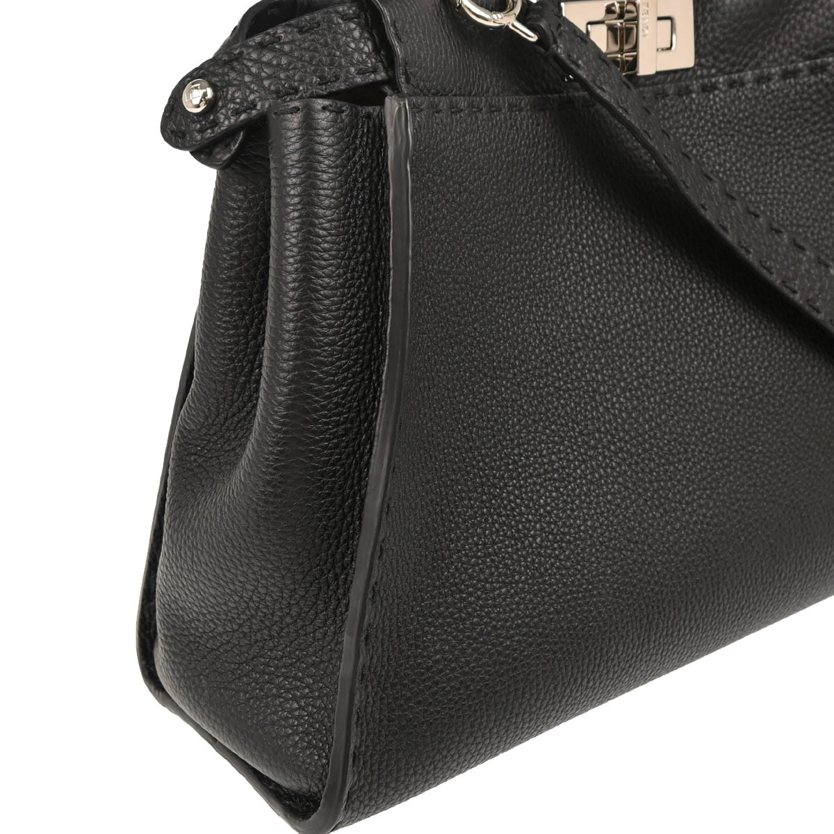 Fendi Black Leather Peekaboo 2way Shoulder Handbag