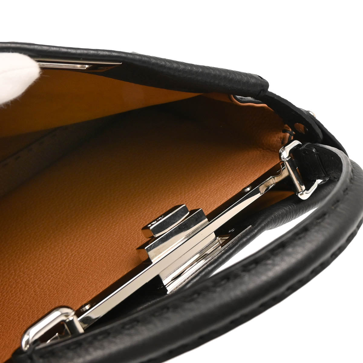 Fendi Black Leather Peekaboo 2way Shoulder Handbag
