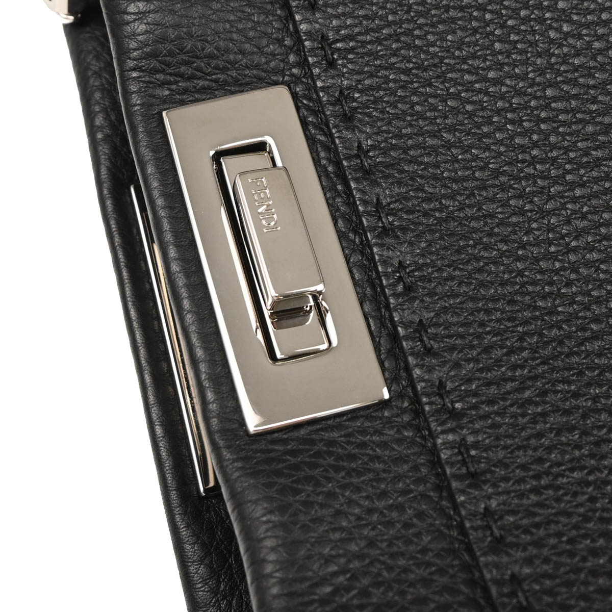 Fendi Black Leather Peekaboo 2way Shoulder Handbag