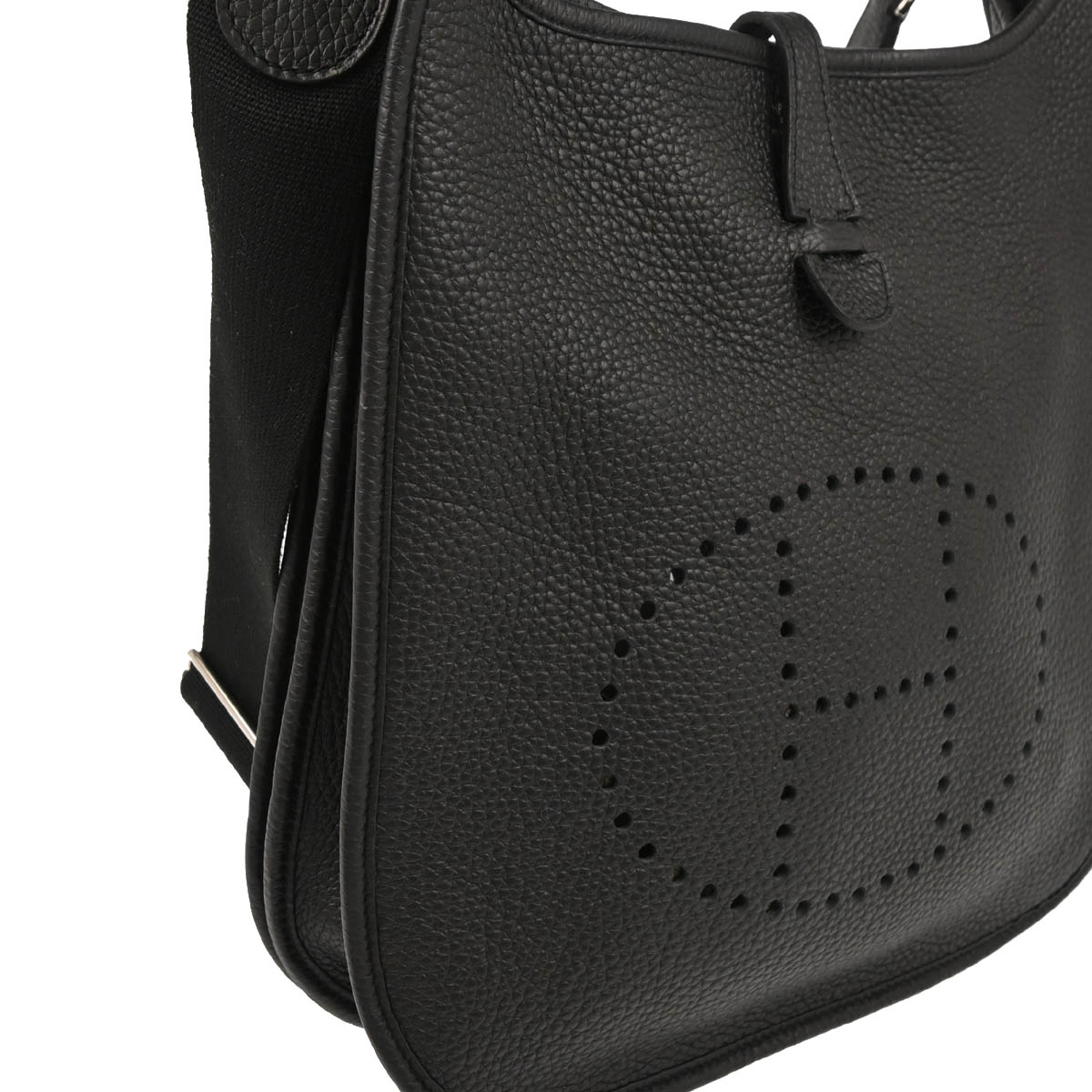 Hermes 2015 Black Taurillon Clemence Evelyne 3 PM Shoulder Bag