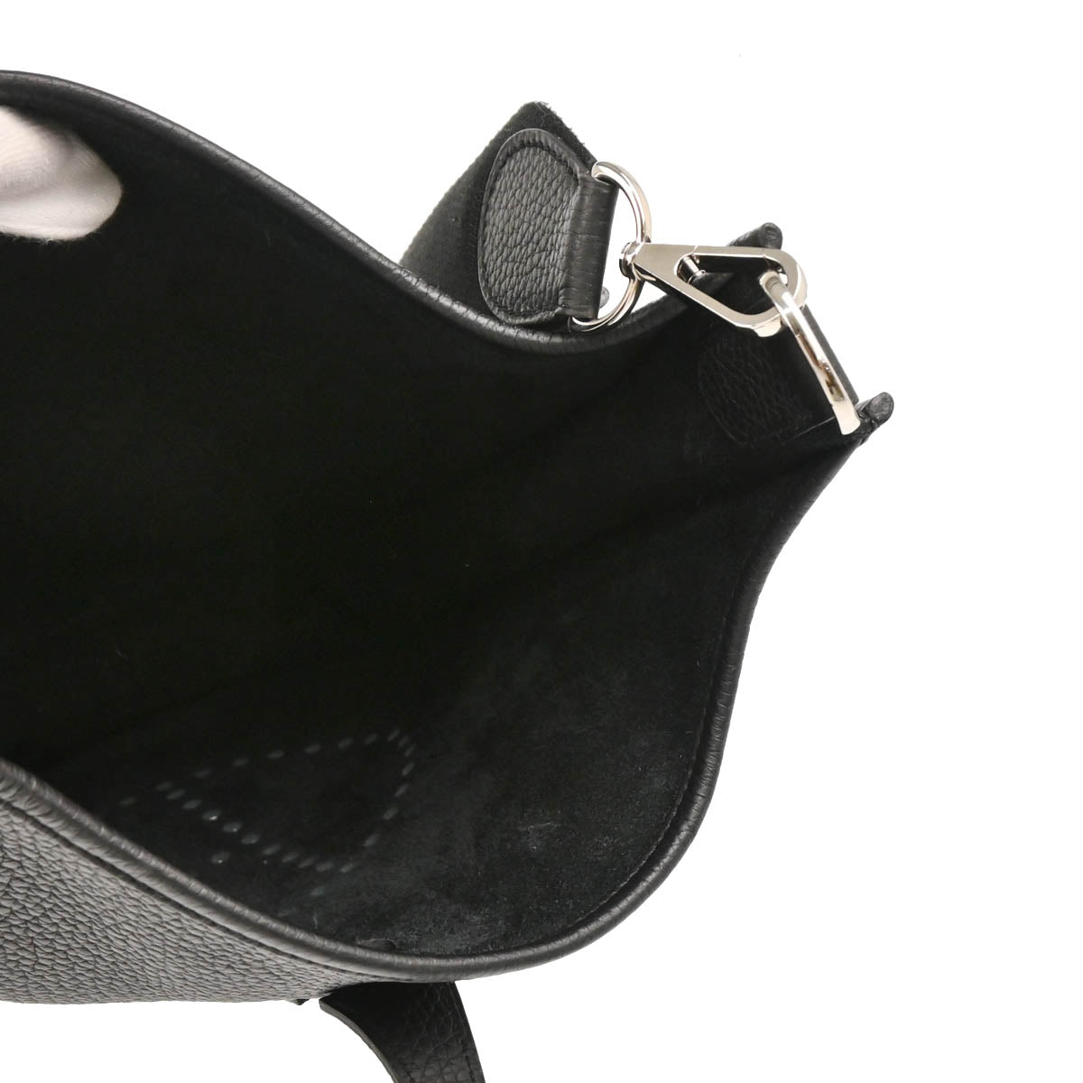 Hermes 2015 Black Taurillon Clemence Evelyne 3 PM Shoulder Bag